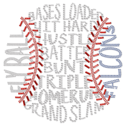 Baseball Metal Nailhead Heat Transfer For Shirts